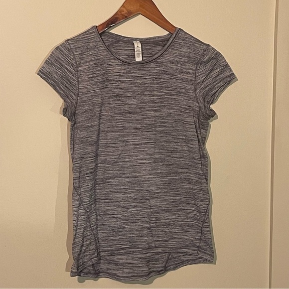 Lululemon Another Mile Short Sleeve Heathered Grey Tee Size 2 - Picture 3 of 6